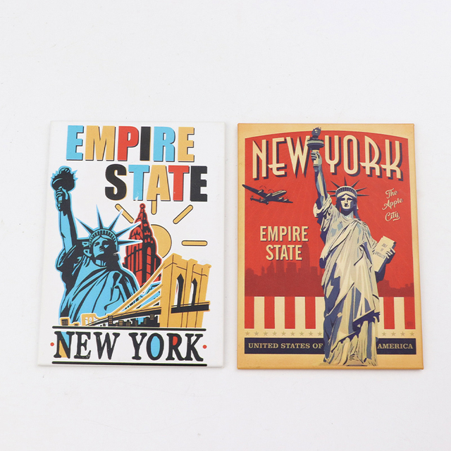 Custom Tin Plate Fridge Magnet USA City New York Souvenir Tinplate Refrigerator Magnet