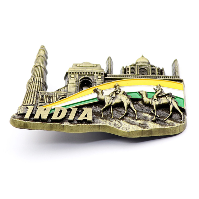 Factory Customized Your Idea India Souvenir 3D Metal Fridge Magnet