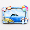 Customized Made Beach Seaside Souvenir Two Layer 3d Epoxy Wood MDF Fridge Magnet