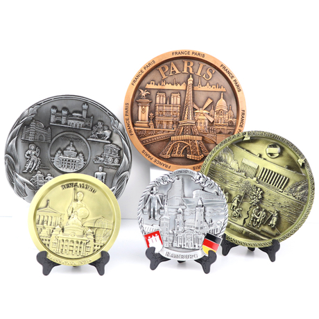Manufacture Custom Design Zinc Alloy Tourist Gift Crafts Metal Souvenir Plate for Decor