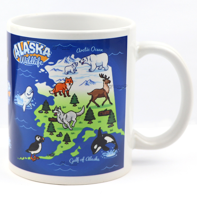 Custom Printed Logo Mug 11oz Alaska Souvenir Coffee Ceramic Mugs