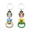 Custom Logo Printed Countries City Souvenir Guitar Shaped Keychain Bottle Opener Keyring