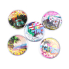 Customized Your Own Logo Travel City Island Souvenir Magnet Round Liquid Sand Acrylic Fridge Magnet