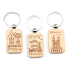 Custom Laser Engraving Printing Logo Viking Countries Souvenirs Wood Keychain Wooden Keyring