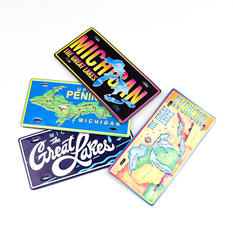 Wholesale Custom Logo Embossed Travel Souvenir Decorative Aluminum Car License Plate Fridge Magnet