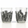 Wholesale Customized Logo Design Unique Viking Denmark Country Tourist Souvenir Shot Glass with Metal Base