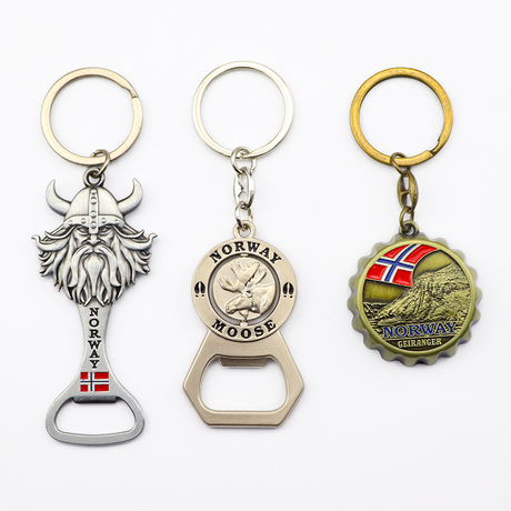 Custom Design Luxury Viking Norway Souvenir Antique Metal 3D Beer Bottle Opener Keychain