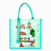 Customized Canvas Polyester Shopping Bag Eco Reusable City Tourist Souvenir Tote Bag with Logo