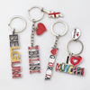 OEM Custom Logo City Souvenir Keychain Cancun Berlin Sicily Souvenir Keyring Metal Key Chain