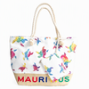 Custom Logo Summer Beach Island Curacao Mauritius Tourist Souvenir Canvas Tote Bag