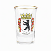 Custom Logo Denmark Sweden Scandinavia Souvenir Frosted Trumpet Shot Glass with Rim