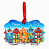 Customized Ceramic Christmas Ornament Souvenir Xmas Tree Pendant Hanging Decoration for UV Printing