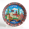 Custom Logo 3D High Relief Countries City Travel Gifts Latvia Souvenir Ceramic Plate for Decoration