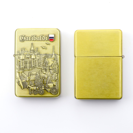 Custom Logo Russia Souvenirs Cigarette Lighters Smoking Accessories Metal Kerosene Lighters