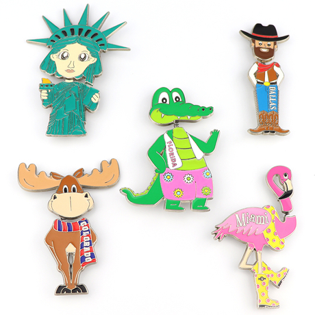 Custom Metal Bobble Fridge Magnet 3D City Souvenir Wobbly Spring Refrigerator Magnet