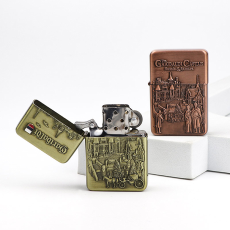 Wholesale Custom Logo Souvenir Lighter Windproof Kerosene Metal Cigarette Lighter