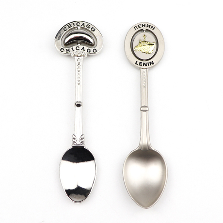 Wholesale Custom Logo Zinc Alloy Metal Tourist Souvenir Spoon Collectible Rotate Spinning Spoon