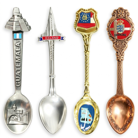 Custom Logo Vintage Metal Countries Tourist Souvenir Spoon