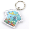 Wholesale Custom Logo Tourist Souvenir T-shirt Shaped Transparent Acrylic Keychains for Photo