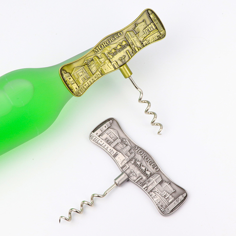 Customized Logo Corkscrew Souvenir Champagne Wine Bottle Opener