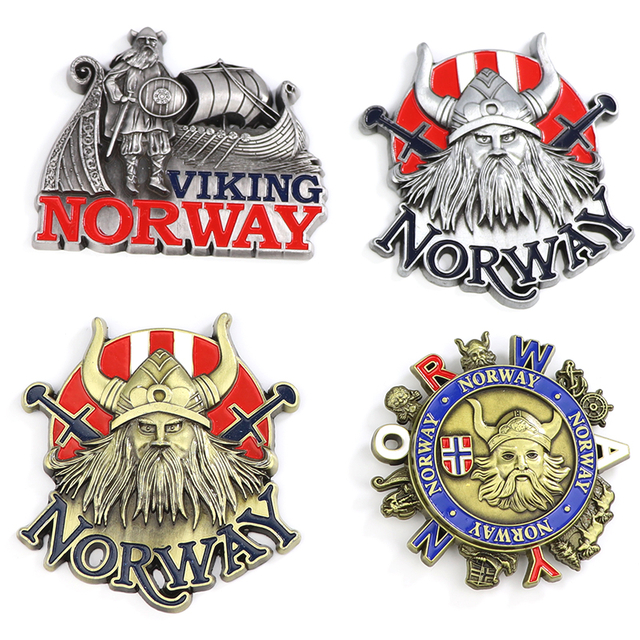Customized Design Country Viking Norway Souvenir 3D Metal Ref Fridge Magnet