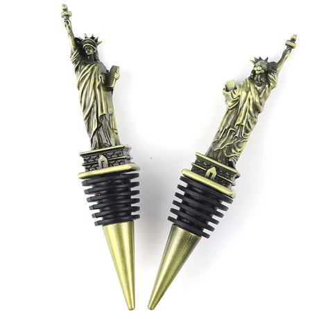 Factory Customized Design Zinc Alloy 3D New York Travel Souvenir Metal Wine Cork Bottle Stopper