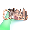 Custom Your Design Logo Zinc Alloy Metal Qatar Souvenir Fridge Magnet Bottle Opener