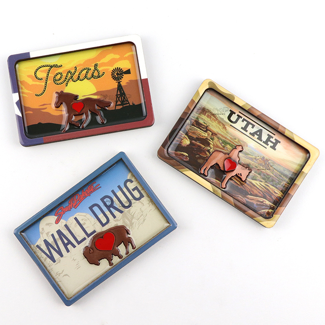 Wholesale Custom Design Wooden MDF Souvenir Magnet Epoxy Wood Refrigerator Fridge Magnet