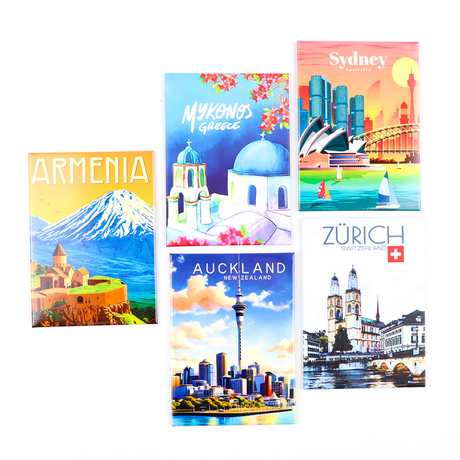 Wholesale Custom Logo Tin Refrigerator Magnet Countries Souvenir Tinplate Fridge Magnet