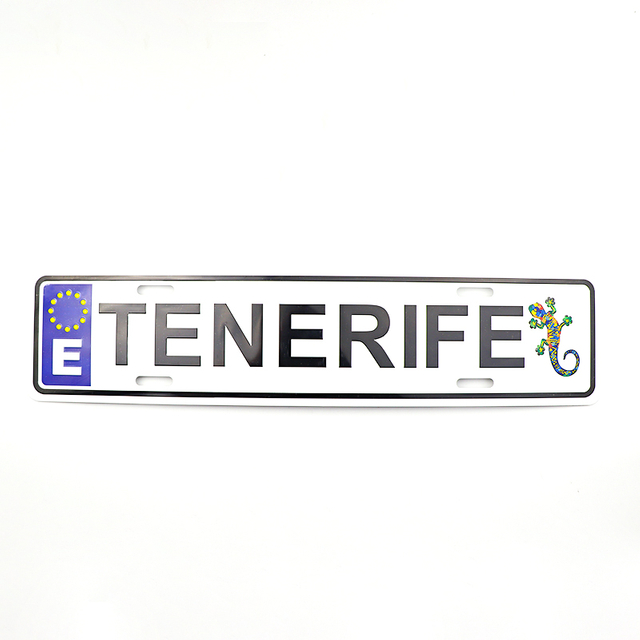 Custom Logo Tenerife Country City Souvenir Aluminum 3D Metal Car License Plate Wholesale