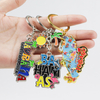 Customised Zinc Alloy Enamel Keychain Cities Island Beach Souvenir Metal Keychain Charms
