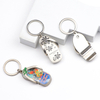 Customized Logo Epoxy Slipper Flip Flop Shaped Beach Souvenir Keyring Metal Beer Bottle Opener Keychain