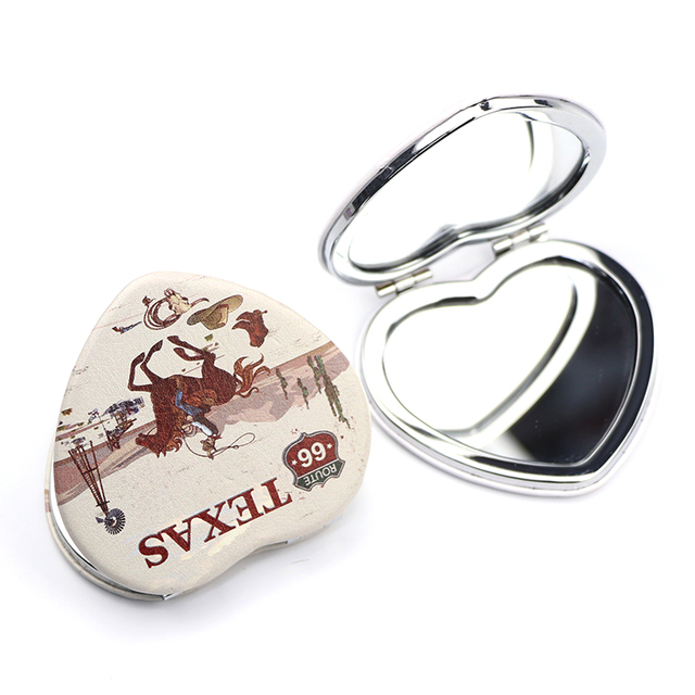 Personalized Custom Logo Souvenir Mirror Portable Mini Pocket Hand Folding Mirror