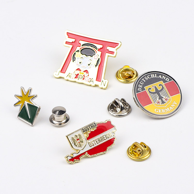 Customized Logo Design Countries Tourist Souvenir Metal Brooch Lapel Pin Badge