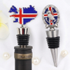 Custom Logo Design Zinc Alloy Metal Crafts Iceland Souvenir Gift Wine Bottle Stopper