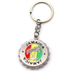 Customized Logo Engraved Epoxy Beach Souvenir Key Chain Bottle Cap Shaped Metal Bottle Opener Keychain
