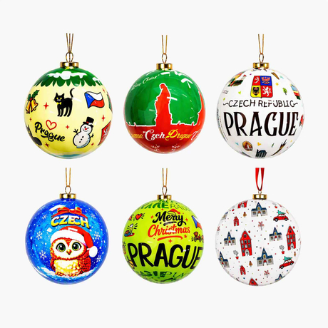 Personalized Custom Logo Souvenir Christmas Tree Ball Bauble Hanging Ornament for Xmas Decoration