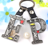 Personalized Design Zinc Alloy New York Souvenir Metal Key Chain Custom Alphabet Letter Initial Keychain