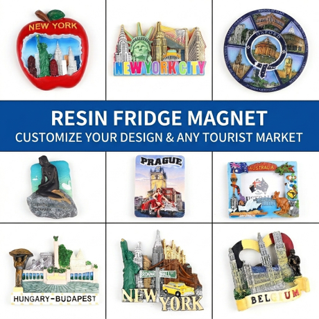 Personalized Resin Crafts Countries Tourist Souvenir Customized Resin Refrigerator Magnet for Fridge