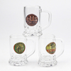 Personalized Engraved Metal logo Souvenir Mini Glass Beer Mug Shot Glasses with Handle