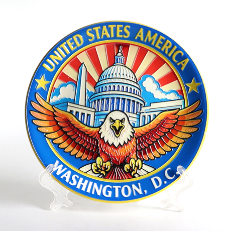 Custom Printed Decorative Ceramic Plate Washington DC Tourist Souvenir Plate