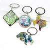 Factory Custom Logo Foil Printing Countries City Travel Souvenir Gift Metal Keychain Keyring