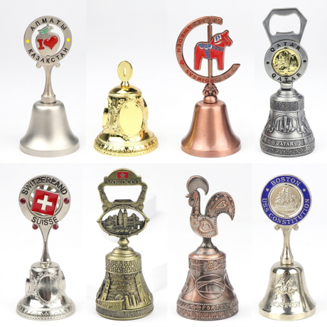 Factory Custom Design Logo Metal Countries City Tourist Souvenir Dinner Bell for Gifts Shop Wholesalers