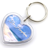 Personalized Custom Logo Tourist Souvenir Heart Shape Photo Frame Plastic Clear Acrylic Keychain Charms