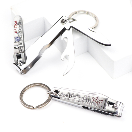 Custom Engraved Logo Countries City Tourist Souvenir Nail Clippers with Opener Keychain