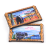Customized Made Park Landmark Souvenir Two Layer 3d Epoxy Mdf Wooden Magnet Wood Fridge Magnets