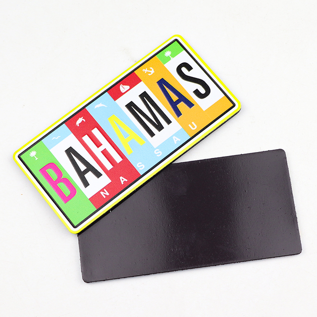 Custom Logo Beach Island Bahamas Souvenir Aluminum Cities Car License Plate Magnet for Fridge Decor