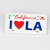 Wholesale Custom Embossed Logo Metal Los Angeles City Souvenir Car License Plates Fridge Magnets