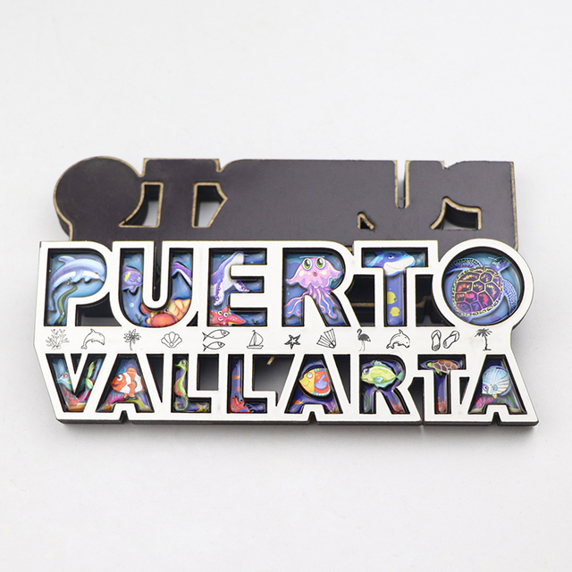 Customized Design Mexico City Puerto Vallarta Souvenir 3D MDF Wood Fridge Magnet