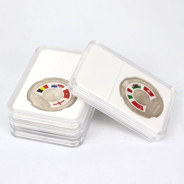 Customized Logo Embossing Antique Commemorative Challenge Souvenir Coin with Acrylic Box